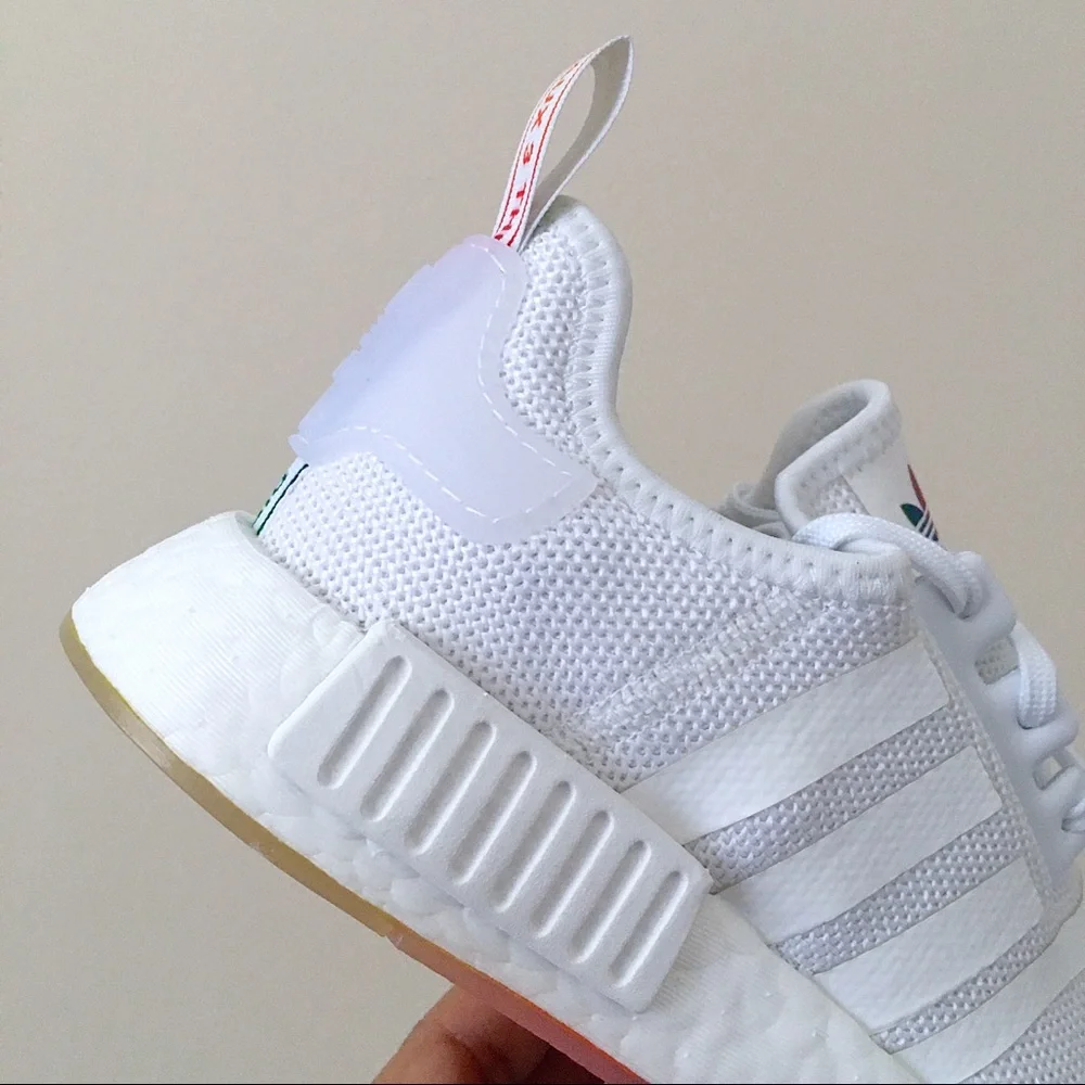 Adidas NMD R1 Joyful Rainbow White Sneakers - Picture 7 of 10